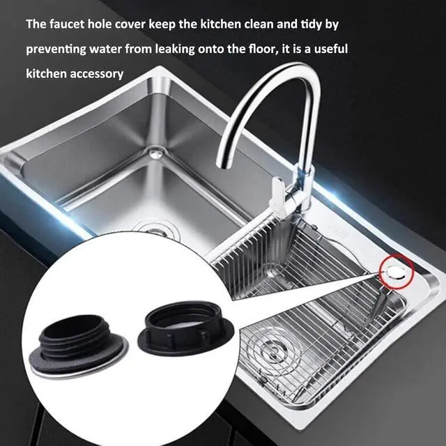 Alt view image 3 of 7 - 2 Pack Sink Faucet Hole Cover Kitchen Sink Plug Brushed Stainless Steel Hole Cover Soap Dispenser Cover for Dia 0.98 to 1.18 inch(Short)