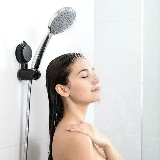 Alt view image 7 of 7 - Suction Shower Head Holder, No Drilling Hand Held Shower Holder Rotatable and Adjustable Shower Head MounRemovable Shower Sprayer Holders for Bathroom