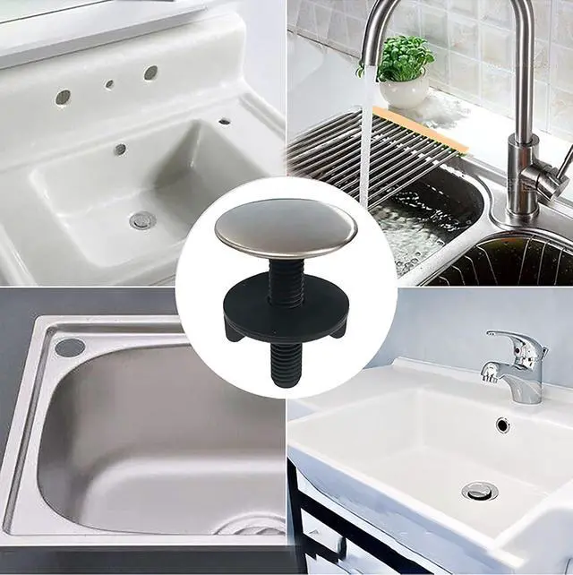 Alt view image 6 of 7 - 4 Pack Kitchen Faucet Hole Cover Sink Tap Hole Plate Stopper Cover Brushed Metal Stainless Steel Plug Kitchen Sink Hole Cover