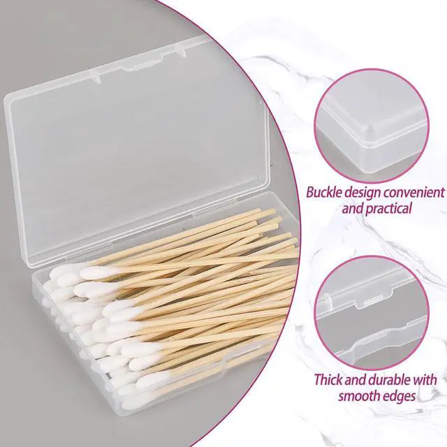 Alt view image 6 of 7 - KALIONE 3-Piece Portable Travel Cotton Pad Holder - Bathroom Vanity Countertop Storage Organizer - Cotton Ball & Swab Dispenser - Transparent