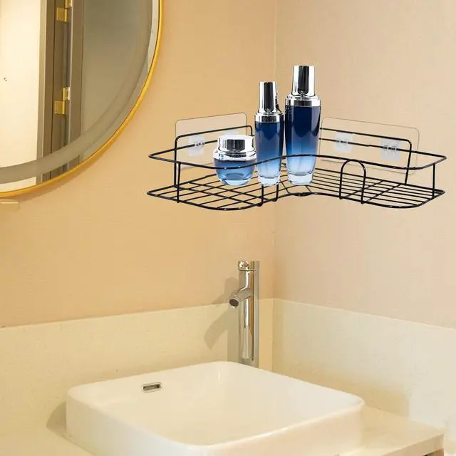 Alt view image 5 of 7 - 4 Pack Shower Caddy Adhesive for Replacement, Strong Transparent Adhesive for Shower Caddy Sticky Pads, No Drilling for Corner Shelf Basket, Bathroom Storage Shelves, Kitchen Racks and Soap Holder