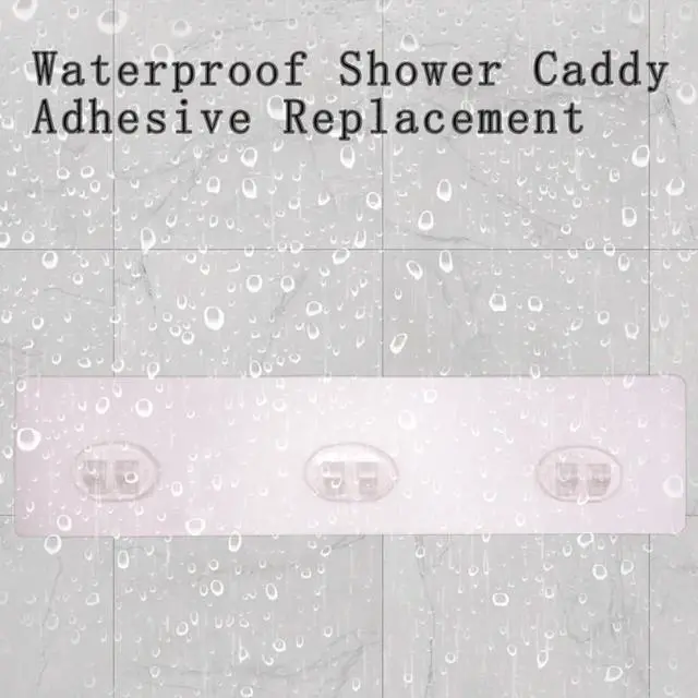 Alt view image 7 of 7 - 4 Pack Shower Caddy Adhesive for Replacement, Strong Transparent Adhesive for Shower Caddy Sticky Pads, No Drilling for Corner Shelf Basket, Bathroom Storage Shelves, Kitchen Racks and Soap Holder