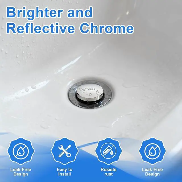 Alt view image 5 of 7 - 1 Sets Tub Stopper Bathtub Drain Stopper with 3/8'' and 5/16'' Thread Studs Adapter, Bathroom Tub Drain Stopper Compatible with K-1068204 (Chrome Cover)