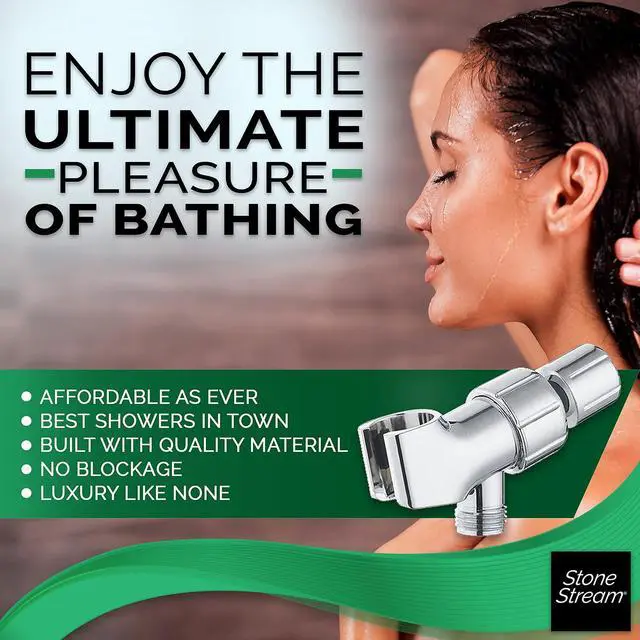 Alt view image 6 of 6 - Original StoneStream Adjustable Wall Shower Adapter and Holder for Handheld Showerheads - Chrome