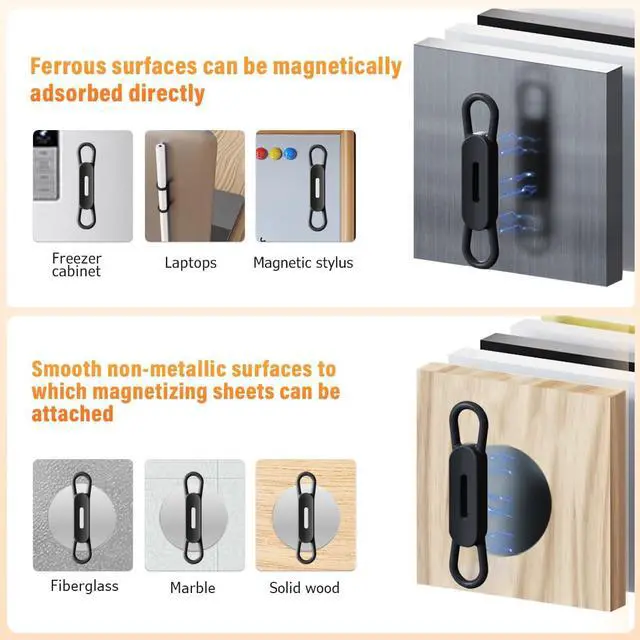 Alt view image 2 of 6 - XYOFUN Magnetic Pen Holders Set of 8, Adjustable Pencil Clip, White & Black | Silicone Flexible Pencil Holder, For Refrigerator, Whiteboards, Desk Accessories & Teacher Supplies