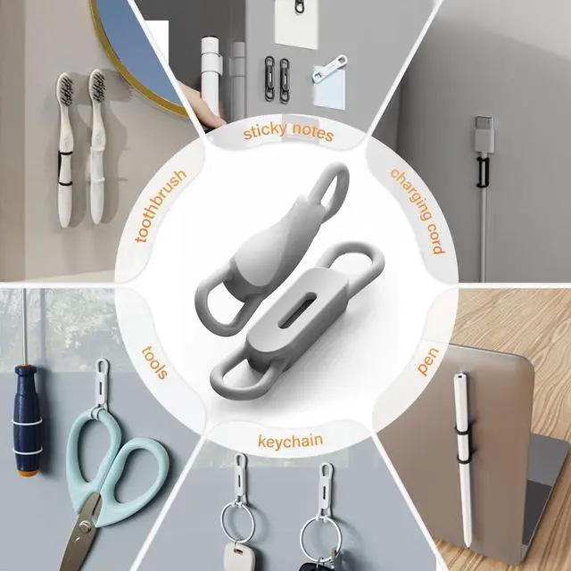 Alt view image 6 of 6 - XYOFUN Magnetic Pen Holders Set of 8, Adjustable Pencil Clip, White & Black | Silicone Flexible Pencil Holder, For Refrigerator, Whiteboards, Desk Accessories & Teacher Supplies