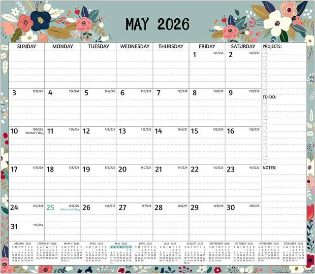 Main image of 2026-2027 Magnetic Calendar for Refrigerator - May 2026 - Dec 2027, 20 Monthly Fridge Calendar 2026-2027, 13'' x 11.3'', with Ruled Blocks, To-Do Lists Notes, Strong Magnets, Great for Your Planning