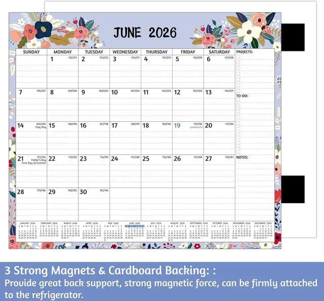 Alt view image 4 of 7 - 2026-2027 Magnetic Calendar for Refrigerator - May 2026 - Dec 2027, 20 Monthly Fridge Calendar 2026-2027, 13'' x 11.3'', with Ruled Blocks, To-Do Lists Notes, Strong Magnets, Great for Your Planning