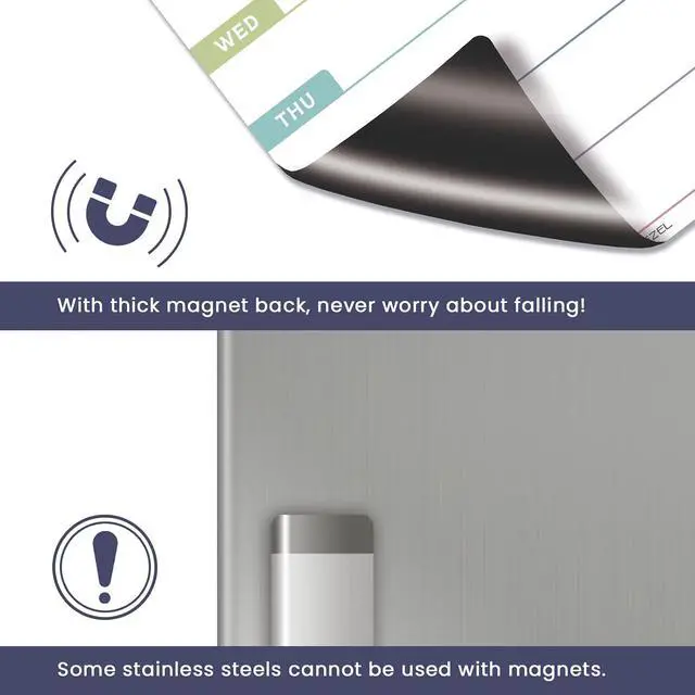 Alt view image 5 of 7 - ALEZEL Magnetic Weekly Calendar for Refrigerator, Magnetic Menu Board Set | Includes Weekly Dry Erase Board for Refrigerator & 2 Grocery/to Do List Whiteboards, 3 Markers + 1 Eraser