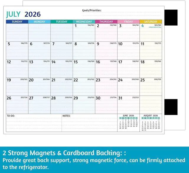 Alt view image 5 of 7 - 2026-2028 Magnetic Calendar for Refrigerator - 2 Year Calendar from Jul 2026 - Jun 2028, 8 x 10 In, 24 Monthly Magnetic Fridge Calendar with Strong Magnets, Thick Paper, Ample Space for Easy Planning