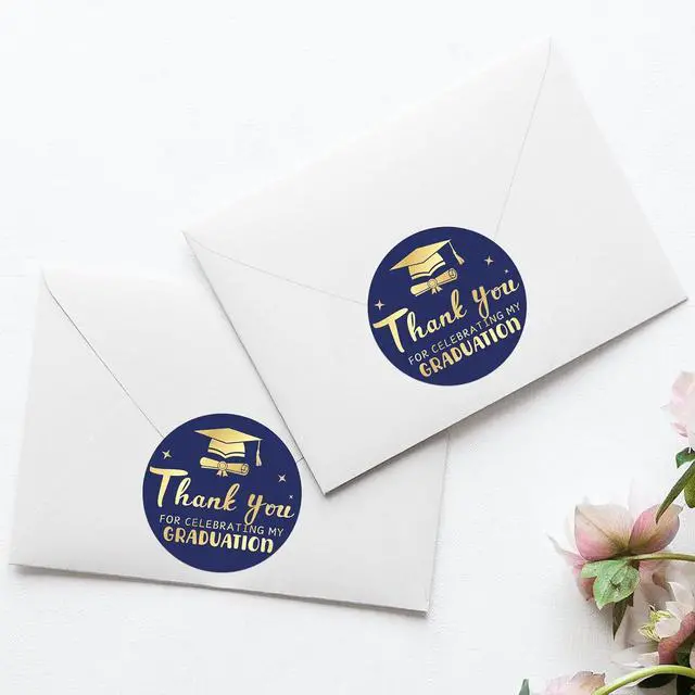 Alt view image 4 of 7 - Graduation Thank You Stickers 2026 Gold Metallic Thank You for Celebrating | My Graduation Stickers 60PCS 1.75 Inch Class of 2026 Sticker for Envelope Seals Card Grad Party Favors (Blue and Gold)