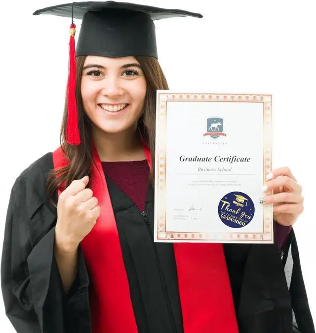 Alt view image 5 of 7 - Graduation Thank You Stickers 2026 Gold Metallic Thank You for Celebrating | My Graduation Stickers 60PCS 1.75 Inch Class of 2026 Sticker for Envelope Seals Card Grad Party Favors (Blue and Gold)