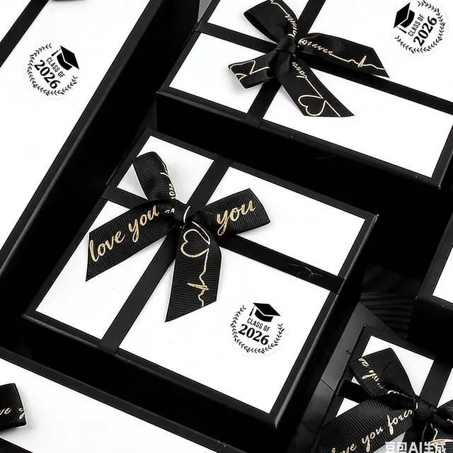Alt view image 2 of 6 - BEISHIDA 100PCS Class of 2026 Graduation Stickers for Envelopes, Clear Envelope Seals, Graduation Cap Stickers, Diploma Certificate Self Adhesive Seal-1.6 inchBlack
