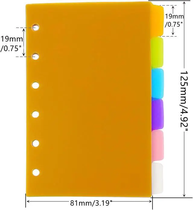 Alt view image 2 of 7 - 2 Pack A7 Binder Dividers 6 Tabs Bright Color Plastic Binder Index Tabs Planner Divider for Round Ring Binder Sheet Protector (Transparent, 12 Dividers)