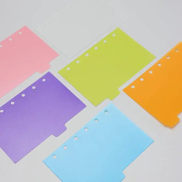 Alt view image 4 of 7 - 2 Pack A7 Binder Dividers 6 Tabs Bright Color Plastic Binder Index Tabs Planner Divider for Round Ring Binder Sheet Protector (Transparent, 12 Dividers)