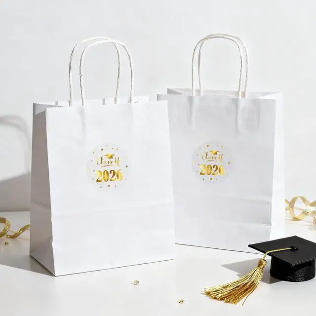 Alt view image 5 of 7 - Graduation Stickers Class of 2026 Stickers 120PCS Gold Foil Sticker | 1.6 Inch Transparent Graduation Party Favors Sticker for Envelope Seals Card