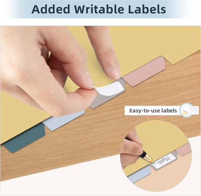 Alt view image 5 of 7 - 5 Tab Dividers for 3 Ring Binders, Binder Dividers with Tabs for 8.5 x 11'' Letter Size Papers, Ideal for Student Teacher, Morandi Color 3 Sets