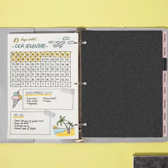 Alt view image 6 of 7 - Black Binder Dividers, 8-Tab Sturdy Plastic Dividers, Binder Dividers with Tabs, Black 3-Ring Binder Plastic Divider Set, Aesthetic Dividers for Binder, Suitable for Notebooks and Binders(Black)