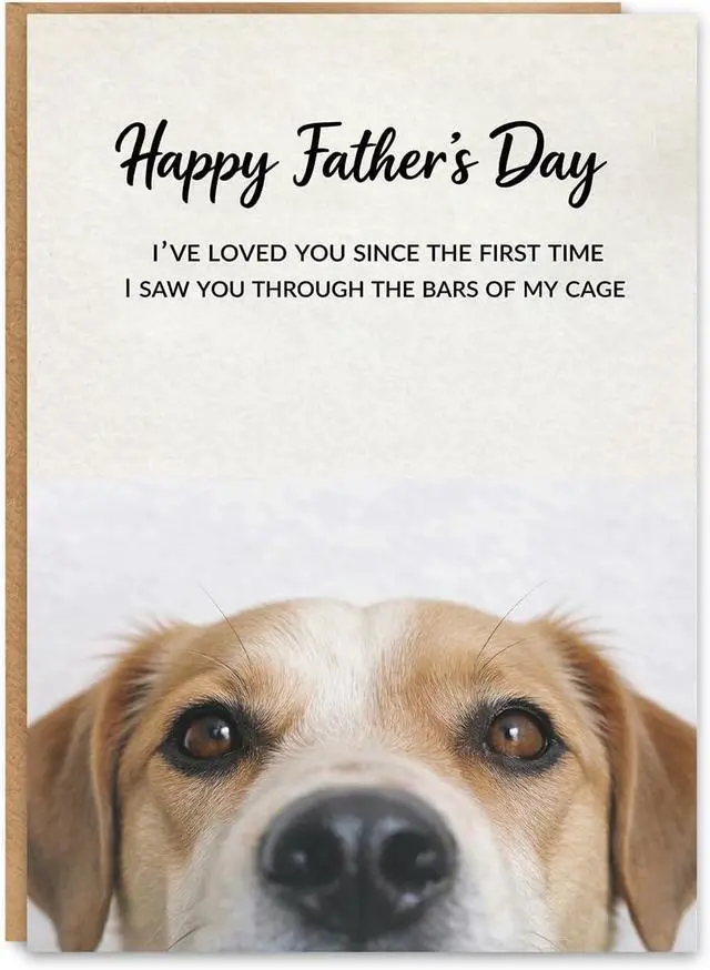 Main image of Fathers Day Card from Dog, Dog Dad Gift for Men, Dog Dad Fathers Day Card, with Kraft Envelope and Gold Seal Sticker