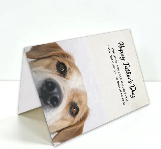 Alt view image 4 of 6 - Fathers Day Card from Dog, Dog Dad Gift for Men, Dog Dad Fathers Day Card, with Kraft Envelope and Gold Seal Sticker