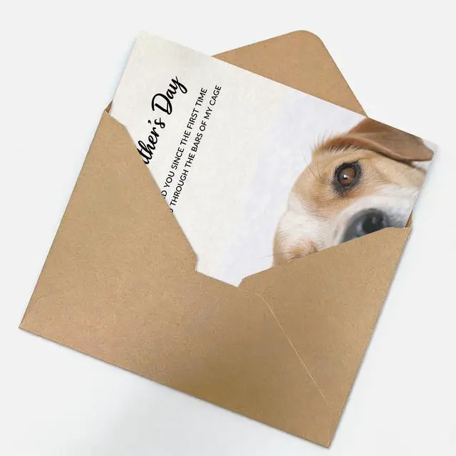 Alt view image 5 of 6 - Fathers Day Card from Dog, Dog Dad Gift for Men, Dog Dad Fathers Day Card, with Kraft Envelope and Gold Seal Sticker