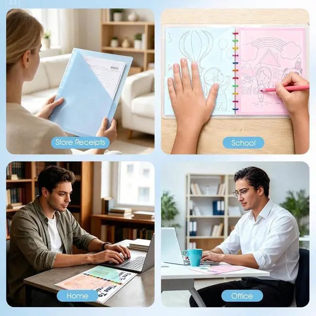 Alt view image 4 of 7 - 5Pack Discbound Dividers, Plastic Index Dividers with Pockets, 9.25''x11'' | with Pockets for 9 Disc Planner, Discbound Accessories, Office & Planner Organizer (5 Colors, 9.25''x11'')
