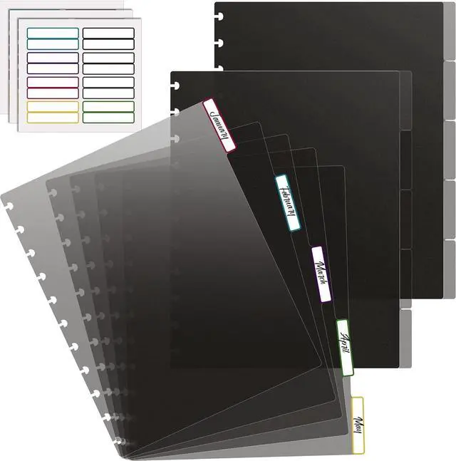 Main image of Laumoi 3 Set/15 Sheets Discbound Dividers with Tab for Notebooks | 8.5 x 11 Inch, Disc Planner, Refillable Index Dividers, Removable Pages, Notebook Organization and Planning