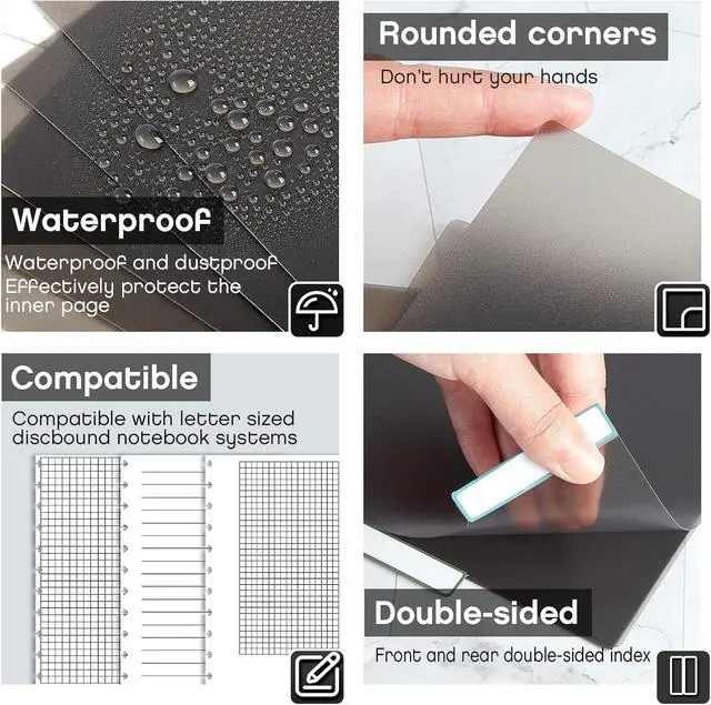 Alt view image 3 of 7 - Laumoi 3 Set/15 Sheets Discbound Dividers with Tab for Notebooks | 8.5 x 11 Inch, Disc Planner, Refillable Index Dividers, Removable Pages, Notebook Organization and Planning