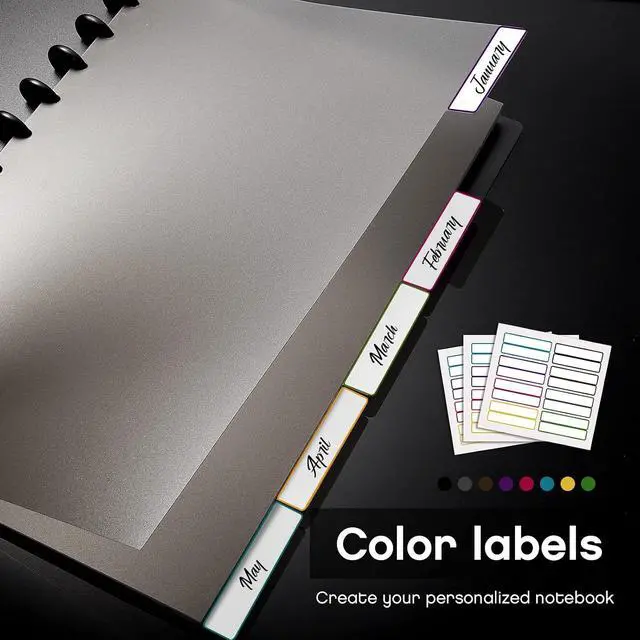Alt view image 5 of 7 - Laumoi 3 Set/15 Sheets Discbound Dividers with Tab for Notebooks | 8.5 x 11 Inch, Disc Planner, Refillable Index Dividers, Removable Pages, Notebook Organization and Planning