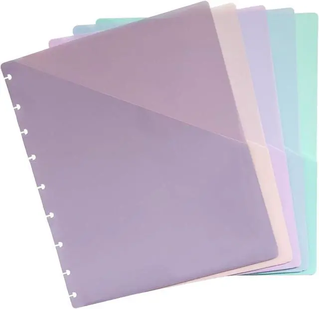 Alt view image 2 of 7 - Discbound Dividers with Pockets & 9 Disc Bound Classic - 7x9.25 Classic Size Discbound Notebook, 5pcs Plastic Index Dividers for Binder, Folder & Disc Planner Accessories