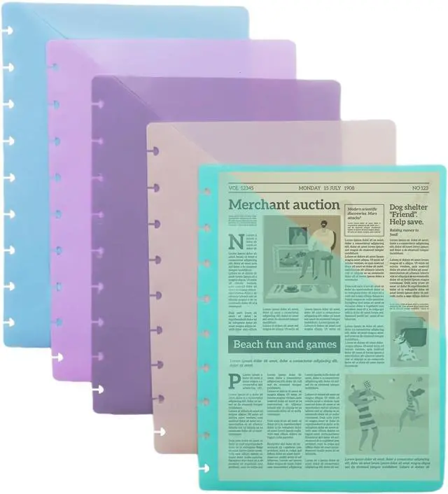 Alt view image 5 of 7 - Discbound Dividers with Pockets & 9 Disc Bound Classic - 7x9.25 Classic Size Discbound Notebook, 5pcs Plastic Index Dividers for Binder, Folder & Disc Planner Accessories