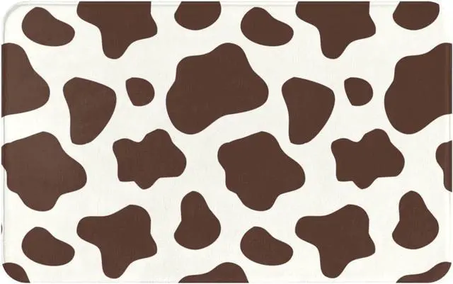 Main image of Cow Print Rug Bathroom Rugs Bath Mat Area Rug Shower Mat Non Slip Bathtub Mat Super Absorbent Machine Washable Cute Rug for Bedroom Home Room Bathroom Kitchen Decor 20x31.5 Inch