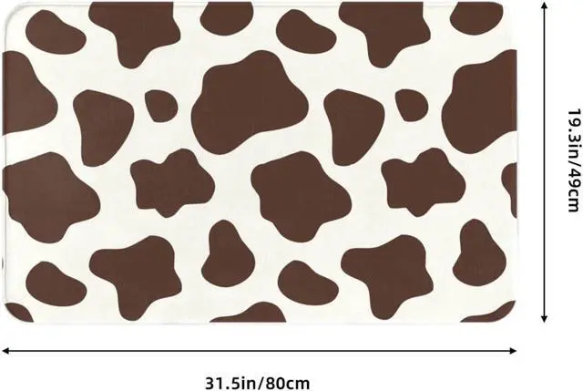Alt view image 3 of 7 - Cow Print Rug Bathroom Rugs Bath Mat Area Rug Shower Mat Non Slip Bathtub Mat Super Absorbent Machine Washable Cute Rug for Bedroom Home Room Bathroom Kitchen Decor 20x31.5 Inch