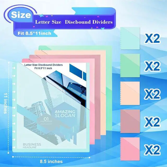 Alt view image 2 of 7 - 10 Pcs Discbound Letter Size Planner with 9.3 * 11inch Dividers and Pockets - 11 Disc Planner Folder Binder