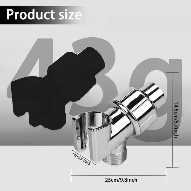 Alt view image 2 of 7 - Handheld Shower Head Holder with Solid Brass Ball Joint, Adjustable Shower Head Holder, Adjustable Shower Arm Mount for Connecting Shower Arm and Shower Hose, Shower Head Connector