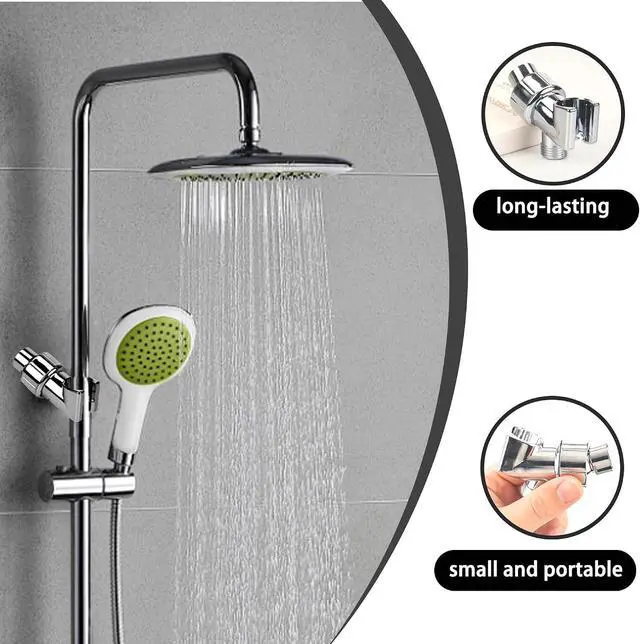 Alt view image 5 of 7 - Handheld Shower Head Holder with Solid Brass Ball Joint, Adjustable Shower Head Holder, Adjustable Shower Arm Mount for Connecting Shower Arm and Shower Hose, Shower Head Connector
