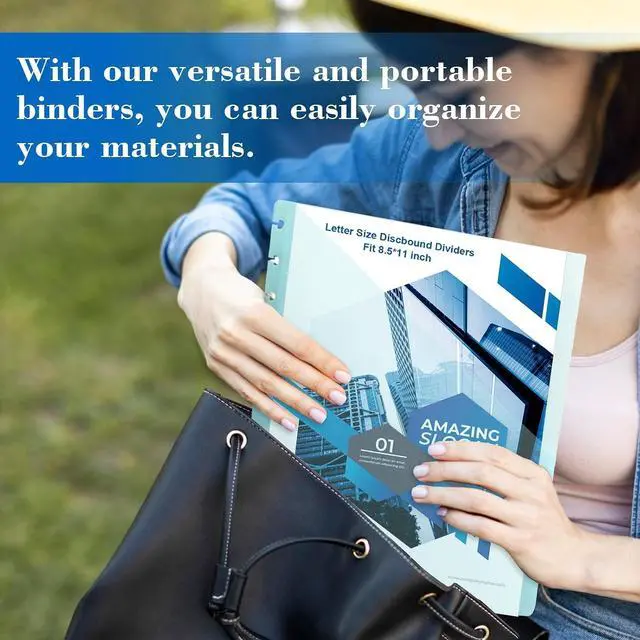 Alt view image 6 of 7 - 10 Pcs Discbound Letter Size Planner with 9.3 * 11inch Dividers and Pockets - 11 Disc Planner Folder Binder