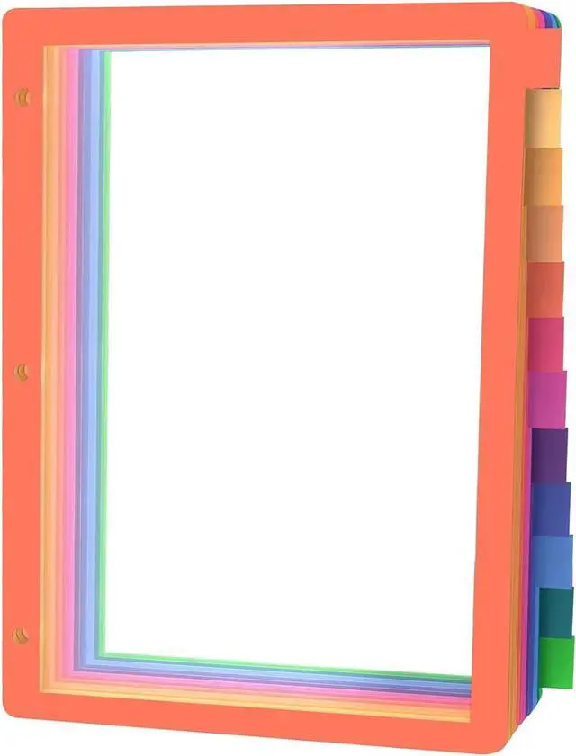 Main image of 3 Ring Binder Dividers, 12-Tab Plastic Clear Binder Dividers, 1 Set 12 Pcs | Multicolor Monthly Dividers, Letter Size, File Organizer, 3 Hole Punch, Write On Tabs for Notebook