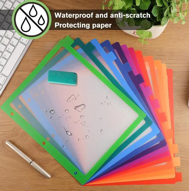 Alt view image 4 of 7 - 3 Ring Binder Dividers, 12-Tab Plastic Clear Binder Dividers, 1 Set 12 Pcs | Multicolor Monthly Dividers, Letter Size, File Organizer, 3 Hole Punch, Write On Tabs for Notebook