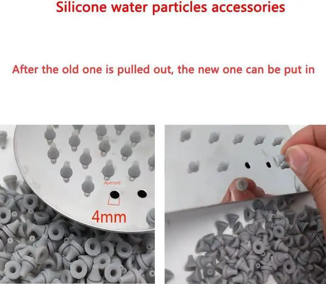 Alt view image 5 of 6 - 50 Pack Rain Shower Head Nozzles Replacement Universal Shower Heads Nozzle Inserts Silicone Nibs Parts for High Pressure Showerhead Combo Rainfall Shower Head Handheld Spray Combo