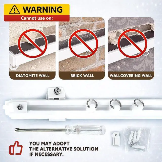 Alt view image 4 of 7 - Jilron Self Adhesive Curtain Track, No Drill Adhesive Curtain Track, Peel and Stick Easy Installation for Living Room, Bedroom, Kitchen, Bathroom (1.44 Meter, 4.72 FT)