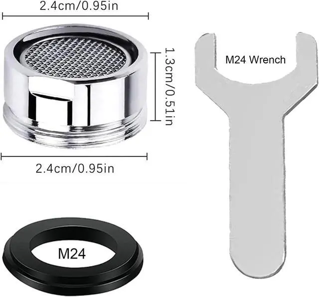 Alt view image 2 of 7 - 6Pcs Bathroom Faucet Aerator Replacement with Brass Shell 15/16 Inch 24mm External Thread Aerator Faucet Filter with (Silver)