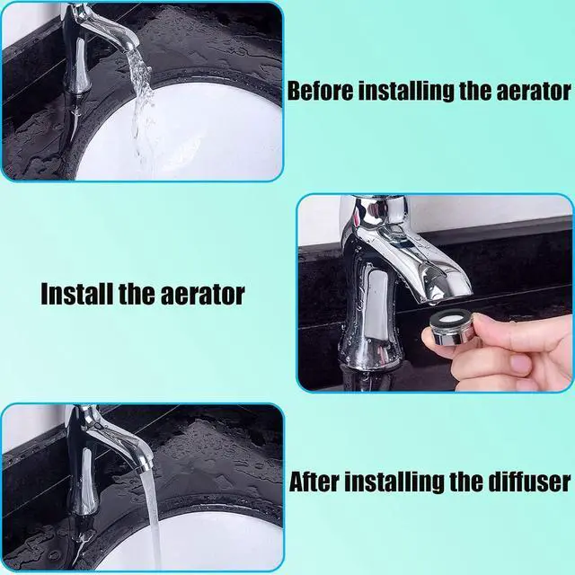 Alt view image 5 of 7 - 6Pcs Bathroom Faucet Aerator Replacement with Brass Shell 15/16 Inch 24mm External Thread Aerator Faucet Filter with (Silver)