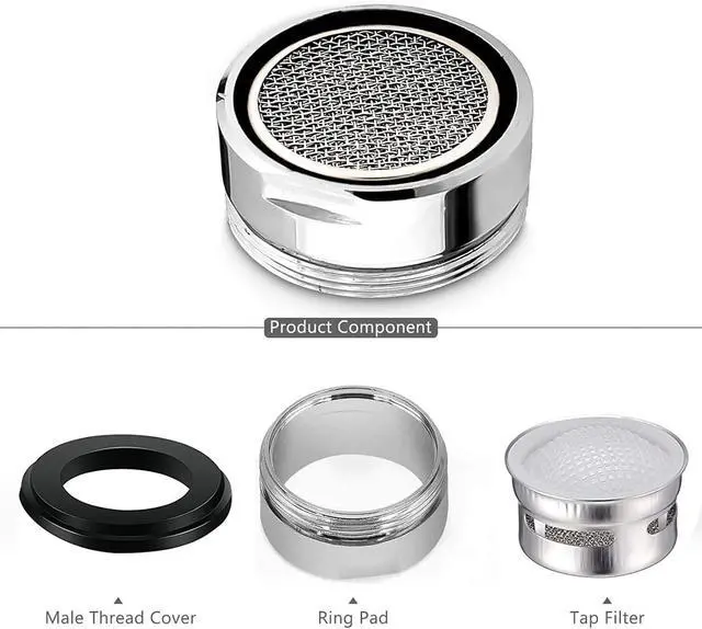 Alt view image 4 of 7 - 6Pcs Bathroom Faucet Aerator Replacement with Brass Shell 15/16 Inch 24mm External Thread Aerator Faucet Filter with (Silver)