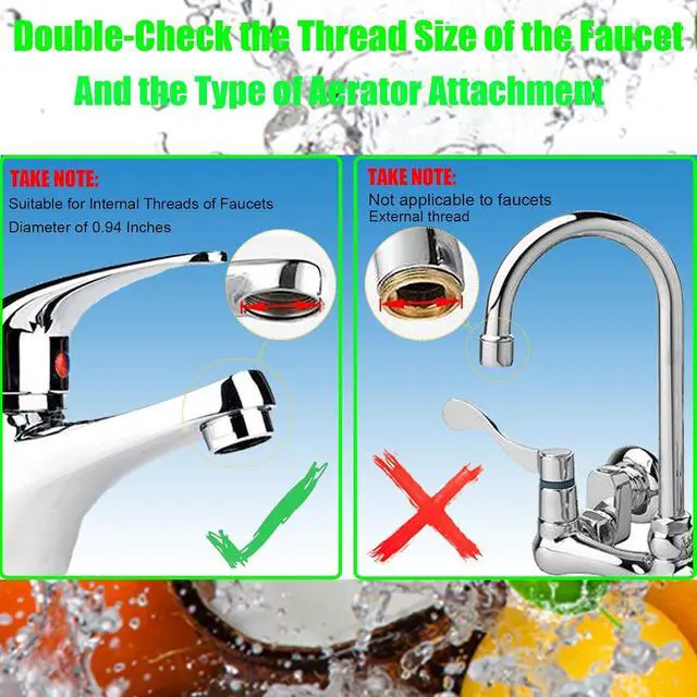 Alt view image 7 of 7 - 6Pcs Bathroom Faucet Aerator Replacement with Brass Shell 15/16 Inch 24mm External Thread Aerator Faucet Filter with (Silver)