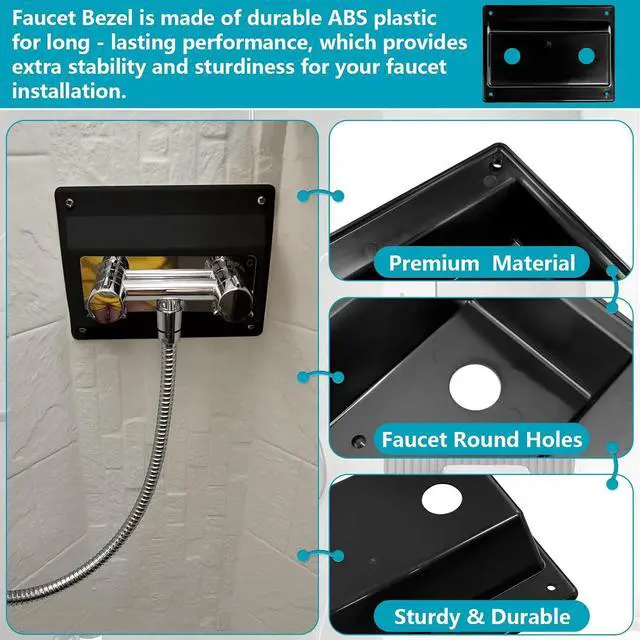 Alt view image 3 of 7 - Showingo Black Faucet Bezel Stand Off Faucet Cover fits for RV Caravans | Shower Plate Replacement Part-1PCS
