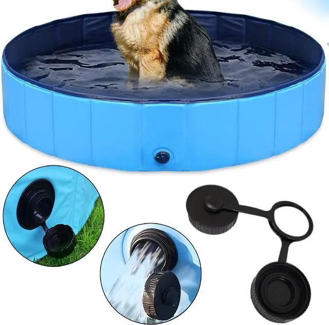 Alt view image 3 of 3 - 2X Dog Pool Drain Plug, Pet Dog Bath Tub Swimming Pool Plug Cap Collapsible Puppy Indoor Outdoor Bathing Tub Swimming Pool Plug Cap