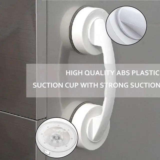 Alt view image 2 of 7 - Suction Grab Bar, Portable Suction Handle Bar Suction Grip Bar for Window Door Drawer Cabinet Mini Fridge Grab Puller (White)