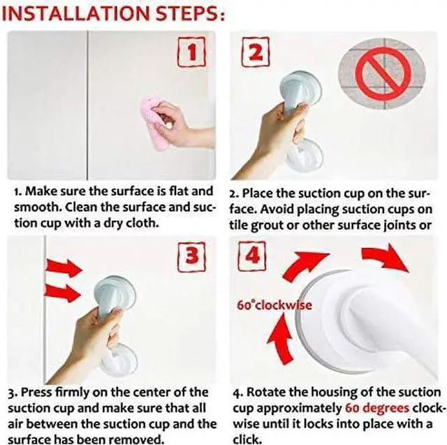 Alt view image 4 of 7 - Suction Grab Bar, Portable Suction Handle Bar Suction Grip Bar for Window Door Drawer Cabinet Mini Fridge Grab Puller (White)