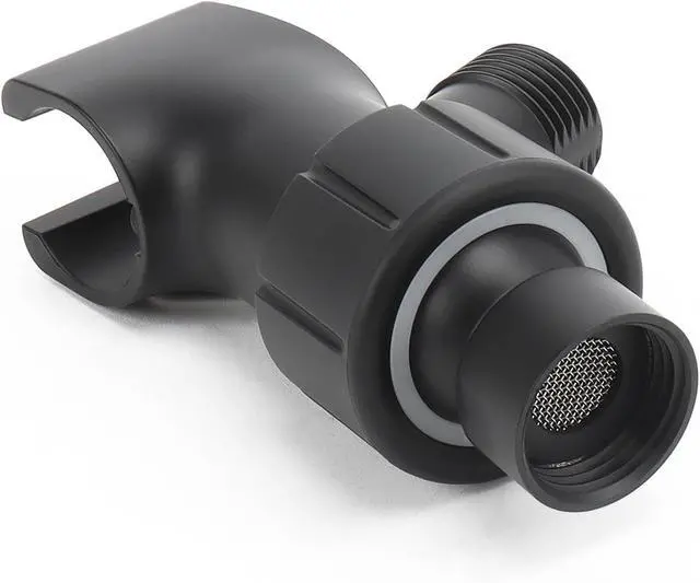 Alt view image 3 of 6 - NearMoon Adjustable Shower Arm Mount- with Universal Wall Hook Bracket and Brass Pivot Ball, Shower Head Holder for Hand Held Showerheads (Matte Black)